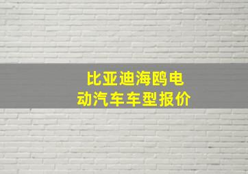 比亚迪海鸥电动汽车车型报价