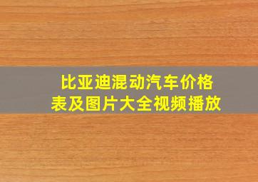 比亚迪混动汽车价格表及图片大全视频播放