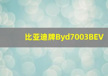 比亚迪牌Byd7003BEV