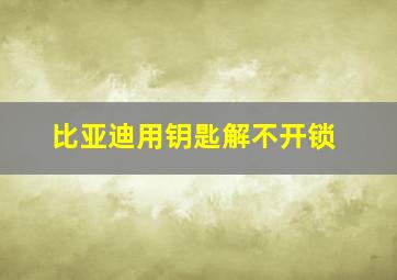 比亚迪用钥匙解不开锁