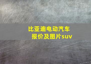 比亚迪电动汽车报价及图片suv