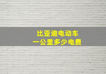 比亚迪电动车一公里多少电费