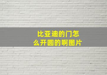 比亚迪的门怎么开圆的啊图片