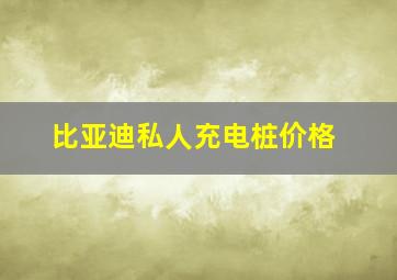 比亚迪私人充电桩价格