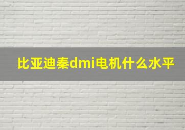 比亚迪秦dmi电机什么水平