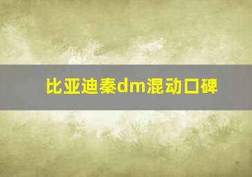 比亚迪秦dm混动口碑