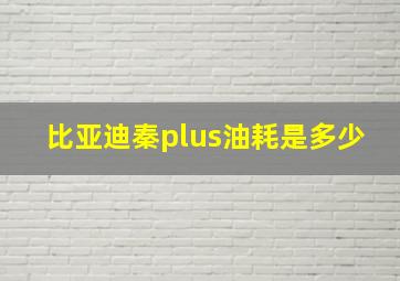 比亚迪秦plus油耗是多少