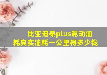 比亚迪秦plus混动油耗真实油耗一公里得多少钱