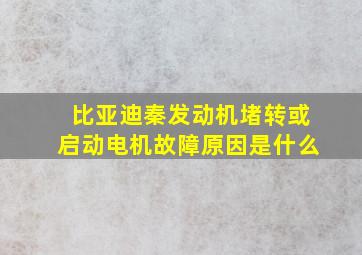 比亚迪秦发动机堵转或启动电机故障原因是什么