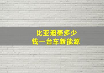 比亚迪秦多少钱一台车新能源