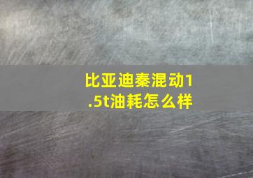 比亚迪秦混动1.5t油耗怎么样