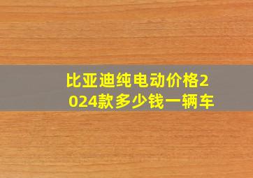 比亚迪纯电动价格2024款多少钱一辆车