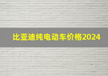 比亚迪纯电动车价格2024