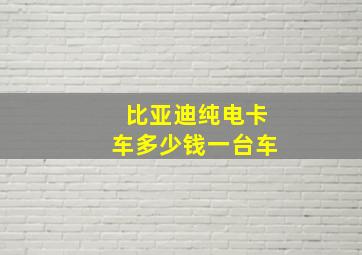 比亚迪纯电卡车多少钱一台车