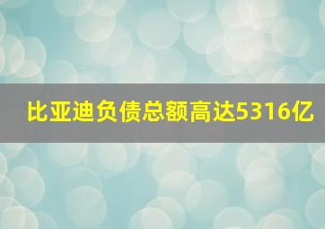 比亚迪负债总额高达5316亿