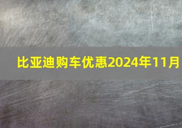 比亚迪购车优惠2024年11月