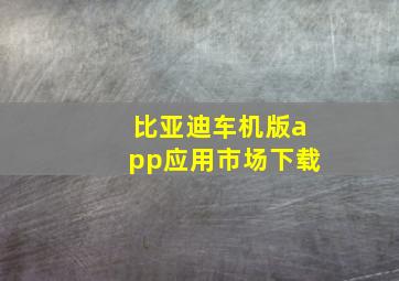 比亚迪车机版app应用市场下载