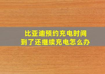 比亚迪预约充电时间到了还继续充电怎么办