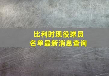 比利时现役球员名单最新消息查询