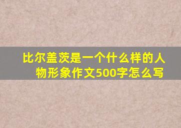 比尔盖茨是一个什么样的人物形象作文500字怎么写