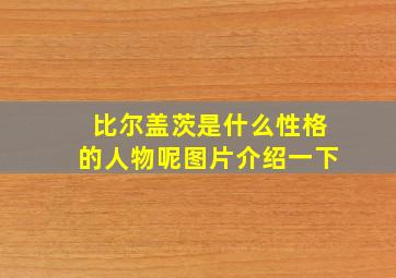 比尔盖茨是什么性格的人物呢图片介绍一下