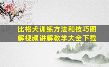 比格犬训练方法和技巧图解视频讲解教学大全下载