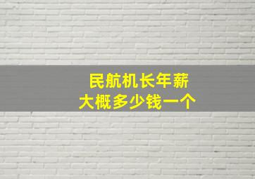 民航机长年薪大概多少钱一个