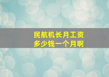 民航机长月工资多少钱一个月啊