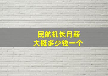 民航机长月薪大概多少钱一个