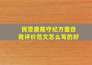 民警遵规守纪方面自我评价范文怎么写的好