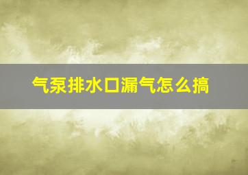 气泵排水口漏气怎么搞