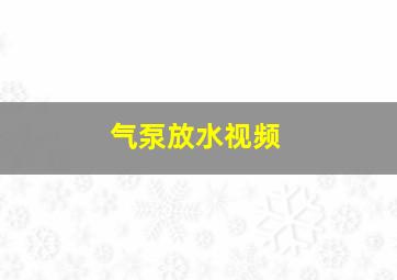 气泵放水视频