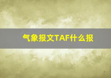 气象报文TAF什么报