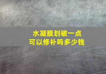 水凝膜划破一点可以修补吗多少钱