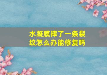 水凝膜摔了一条裂纹怎么办能修复吗