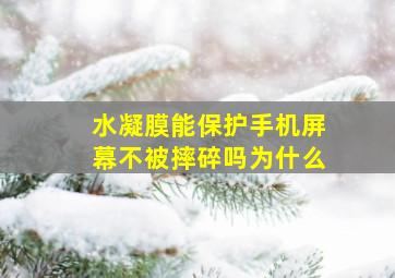 水凝膜能保护手机屏幕不被摔碎吗为什么