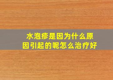 水泡疹是因为什么原因引起的呢怎么治疗好