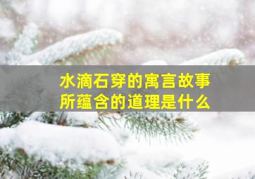 水滴石穿的寓言故事所蕴含的道理是什么