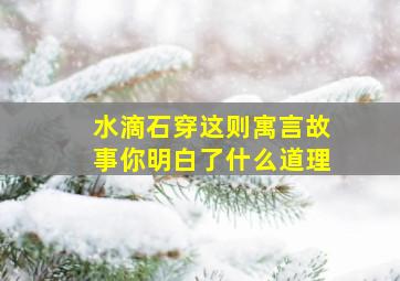 水滴石穿这则寓言故事你明白了什么道理