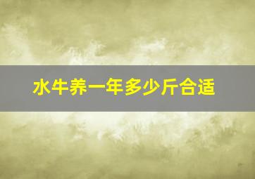 水牛养一年多少斤合适