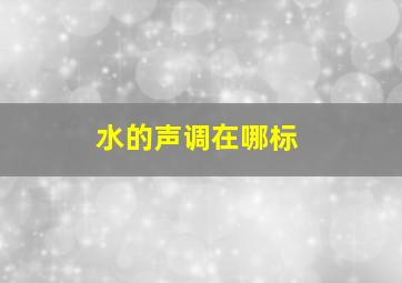 水的声调在哪标