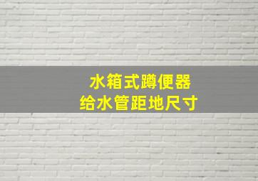 水箱式蹲便器给水管距地尺寸