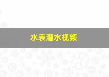 水表灌水视频