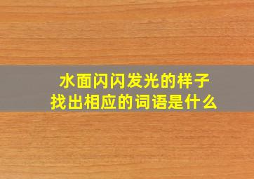 水面闪闪发光的样子找出相应的词语是什么