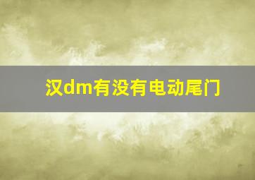 汉dm有没有电动尾门