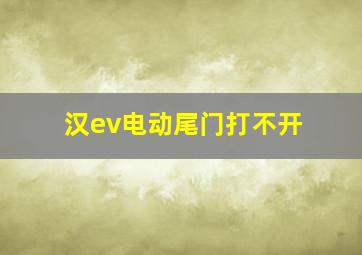 汉ev电动尾门打不开