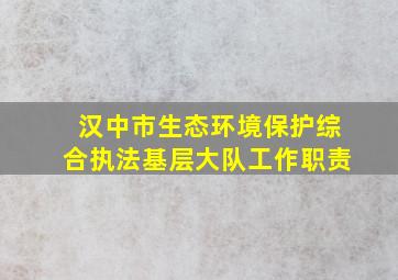 汉中市生态环境保护综合执法基层大队工作职责