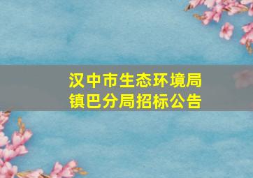 汉中市生态环境局镇巴分局招标公告