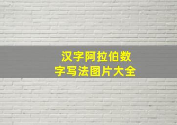 汉字阿拉伯数字写法图片大全