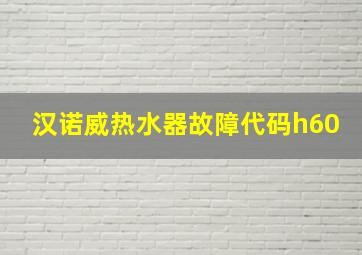 汉诺威热水器故障代码h60